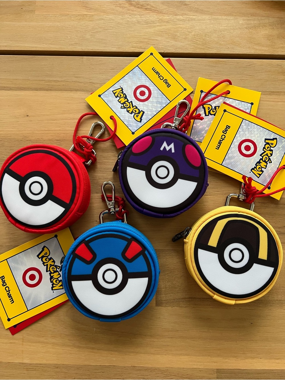 NWT Pokémon x Target Master Ball Bag Charm Set of 4